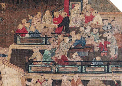 宋 苏汉臣《百子嬉春图》绢本欣赏 历代国画 第9张