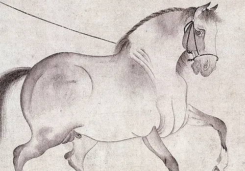 元 赵孟頫《饮马图》纸本 欣赏 历代国画 第5张