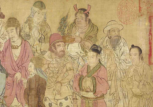 宋 赵光辅 《番王礼佛图》绢本 28.6x103.5 欣赏 历代国画 第6张