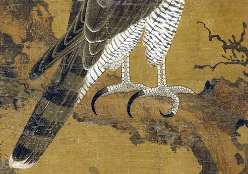 元 雪界翁 张师夔（舜咨）《鹰桧图》《柏鹰图》欣赏 历代国画 第3张