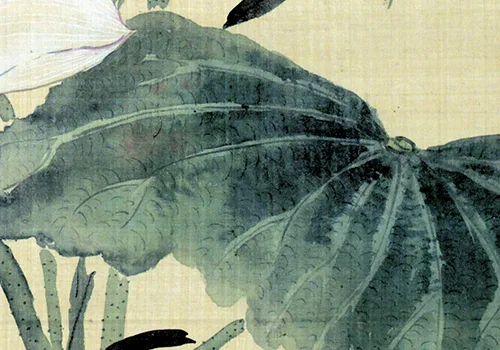 《赐莲图轴》皇帝送莲花，大臣画名画，后来他们都去编字典了？ 历代国画 第4张