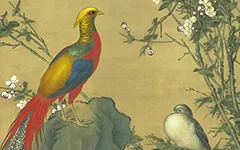花鸟CP的春日限定：看郎世宁《锦春图》如何把“吉祥”画进绢布里 历代国画 第1张