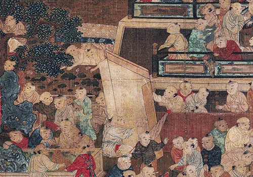宋 苏汉臣《百子嬉春图》绢本欣赏 历代国画 第10张