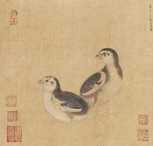 画中雏鸡待饲，题外帝王警言 —— 南宋李迪〈鸡雏待饲图〉的艺术与政治隐喻 历代国画 第3张