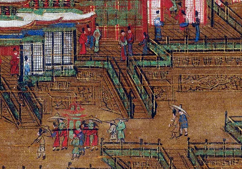 唐 李思训(传) 《京畿瑞雪图》纨扇绢本 42.7x45.2 历代国画 第8张
