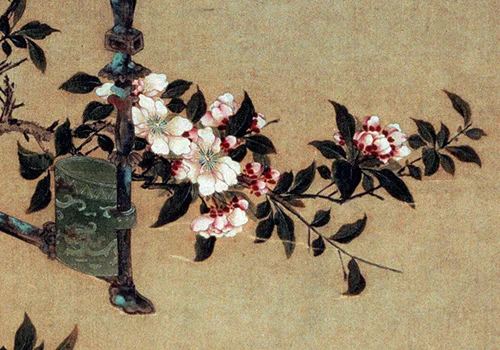 清 胡湄《鹦鹉戏蝶图》“仙笔”绘画技艺欣赏 历代国画 第4张