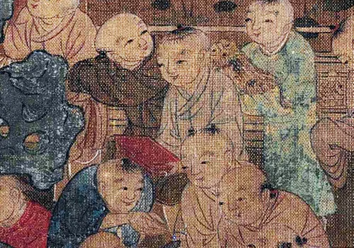 宋 苏汉臣《百子嬉春图》绢本欣赏 历代国画 第6张