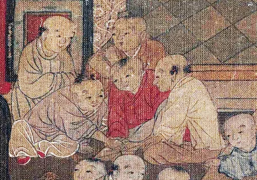 宋 苏汉臣《百子嬉春图》绢本欣赏 历代国画 第2张