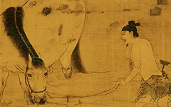唐・韩干《清溪饮马图》 历代国画 第1张-墨韵书香