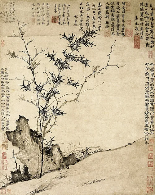 解锁《棘竹幽禽图》:元代艺术殿堂里的隐秘瑰宝 历代国画 第2张-墨韵书香
