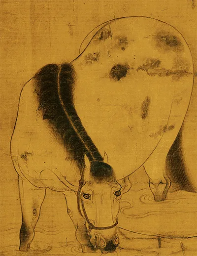 唐・韩干《清溪饮马图》 历代国画 第4张-墨韵书香
