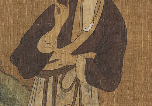 五代 周文矩《西子浣纱图》绢本64X64 历代国画 第5张