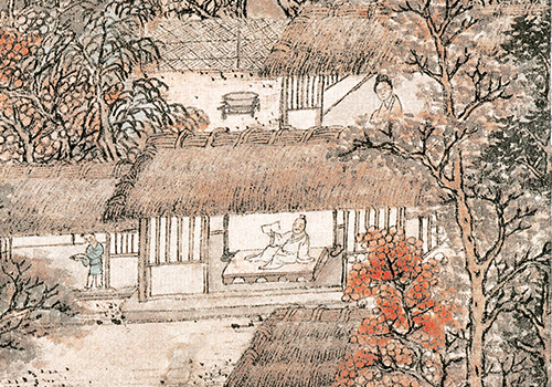 元·王蒙《秋山草堂图》赏析 对自然的敬畏和对宁静生活的追求 历代国画 第2张