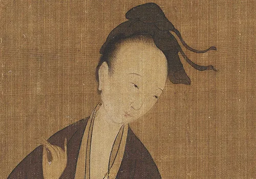 五代 周文矩《西子浣纱图》绢本64X64 历代国画 第4张