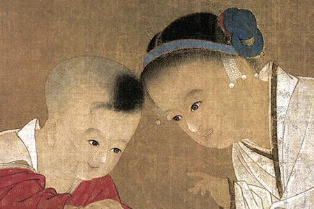 《秋庭戏婴图》:看看千年前北宋的孩童都玩什么游戏? 历代国画 第3张-墨韵书香