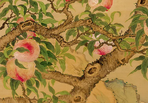 清 邹一桂《蟠桃图》绢本设色 北京故宫博物院 历代国画 第6张