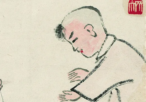 战乱年代的 “天真” 画：齐白石笔下五个玩风筝的小孩，道尽中国人的苦与盼 历代国画 第5张