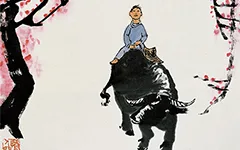 李可染笔下的春日童话：牧童骑牛过，花开似云霞 历代国画 第1张