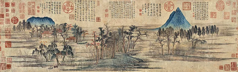 最疯题跋 + 最狂盖章之最！这副古画堪称文物界的话痨精 + 印章控 书画知识 第4张
