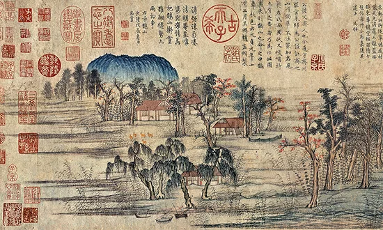 最疯题跋 + 最狂盖章之最！这副古画堪称文物界的话痨精 + 印章控 书画知识 第7张