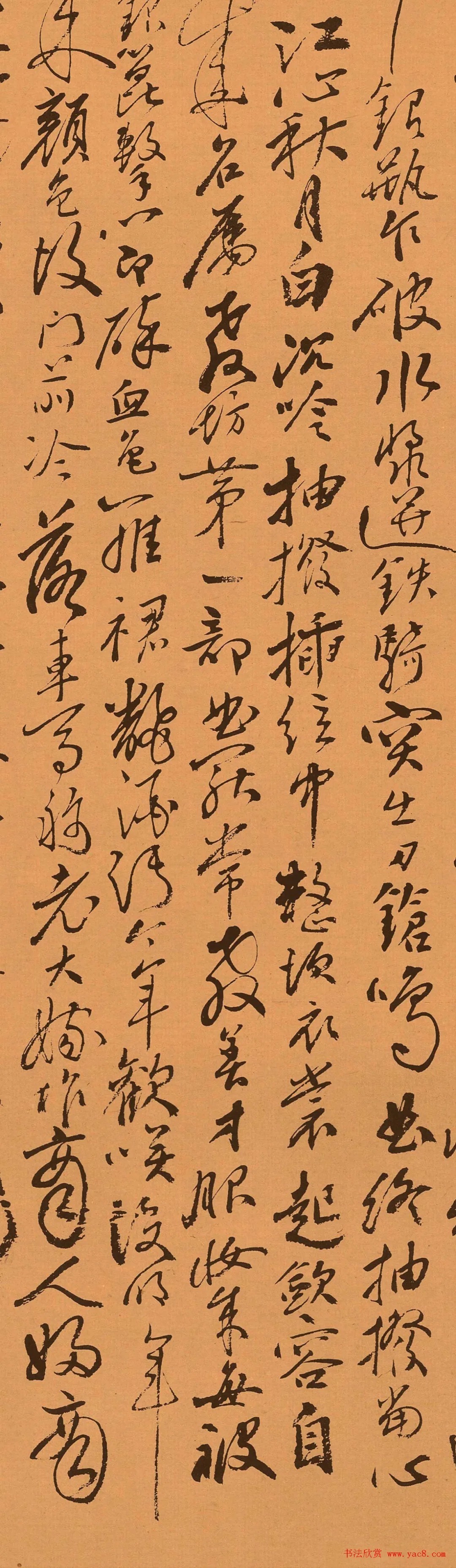 郭诩行草书《琵琶行》，笔势纵横奔放，枯润纤秾皆在章法之中 历代书法 第5张