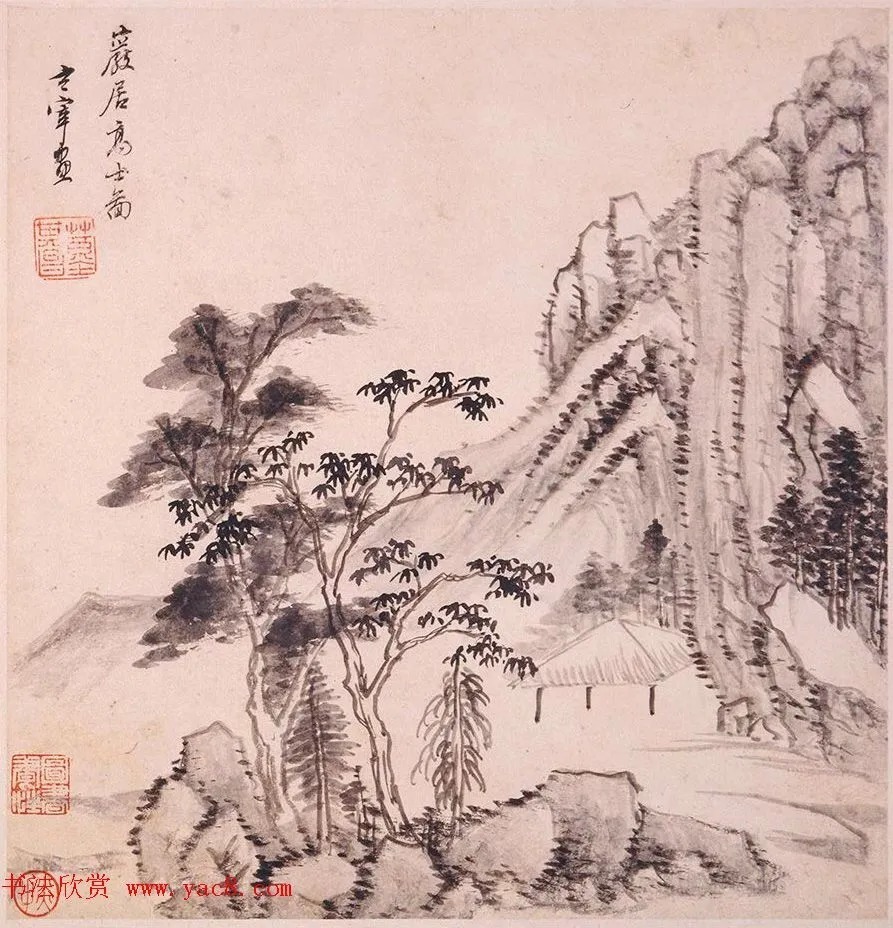 2位同年进士同题《董其昌山水册》 历代书法 第19张