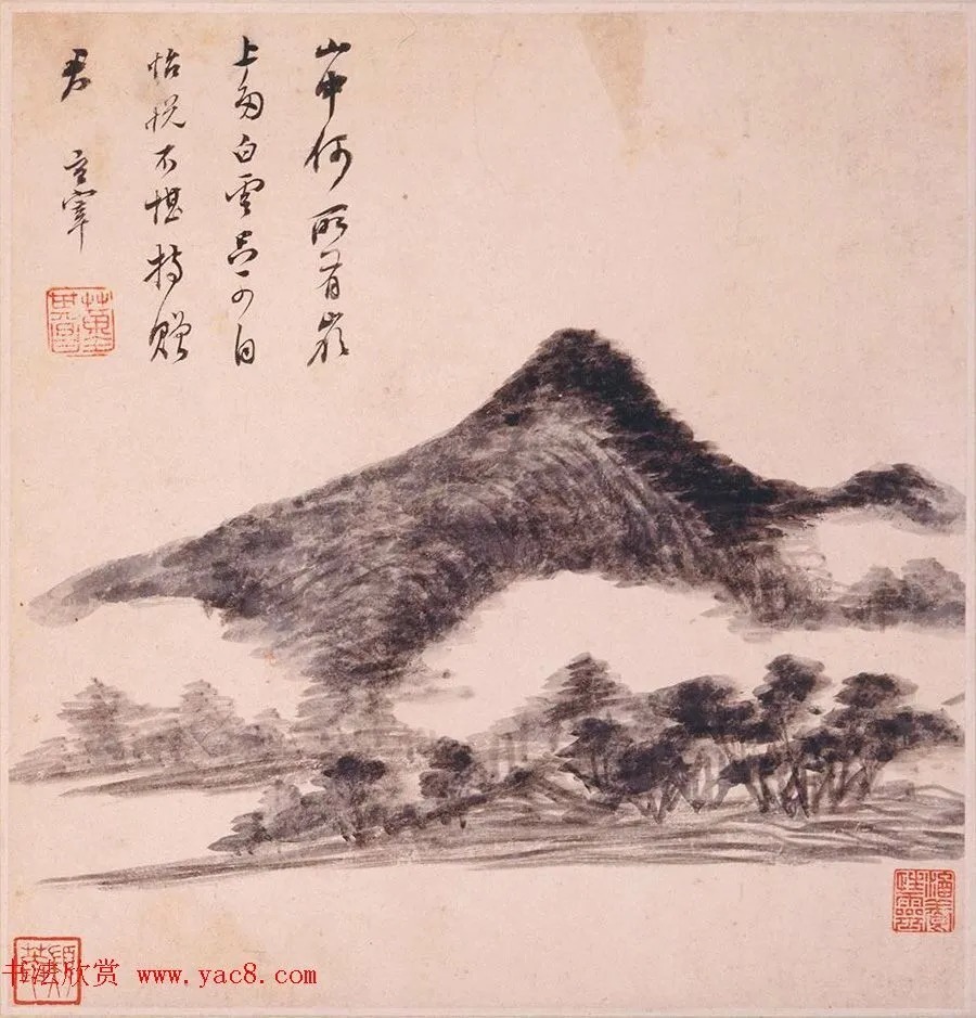 2位同年进士同题《董其昌山水册》 历代书法 第17张