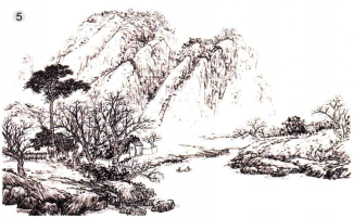 吴石仙《春溪新绿》临摹步骤示范 书画知识 第7张