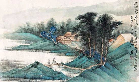 吴石仙《春溪新绿》临摹步骤示范 书画知识 第1张