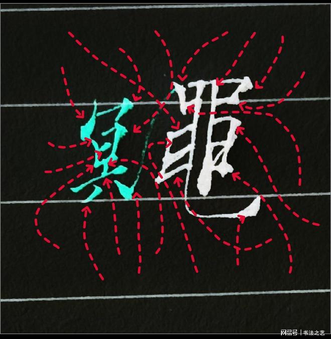 书法中不懂这些书写技巧练得再多也白搭，看看行楷“鼆” 怎么写 书画知识 第26张