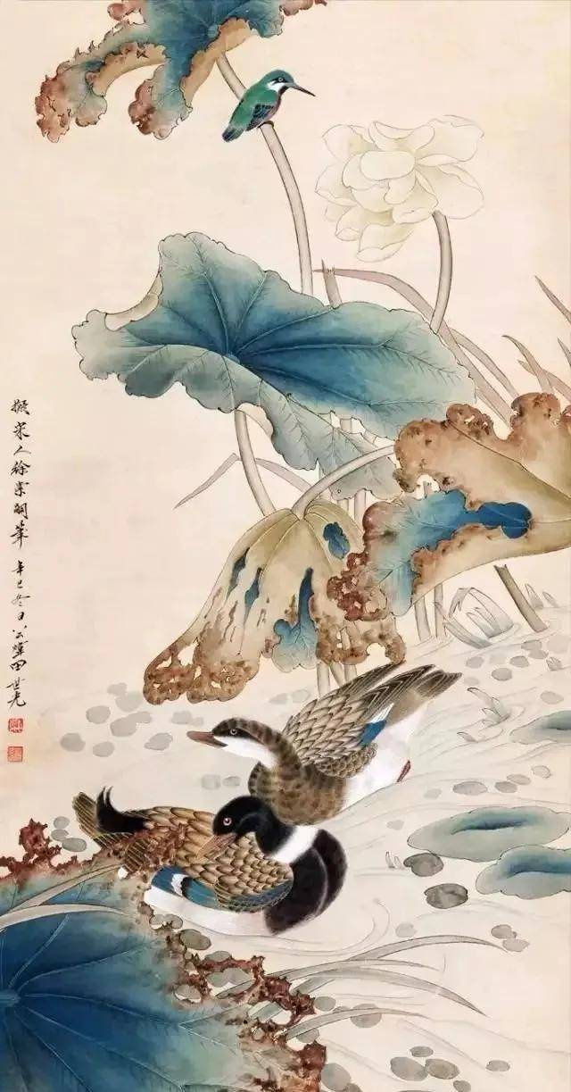 花鸟大师田世光画荷，太漂亮啦！ 名人名家 第15张