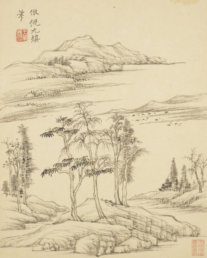 王翚晚年仿古山水册，笔底时有新意 名人名家 第6张