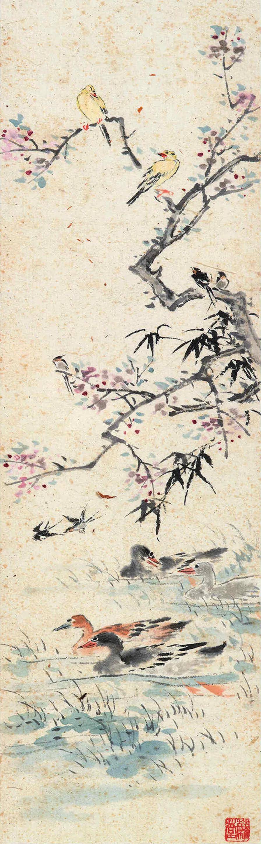 王雪涛花鸟十二条屏：清新活泼、生意盎然！ 名人名家 第4张