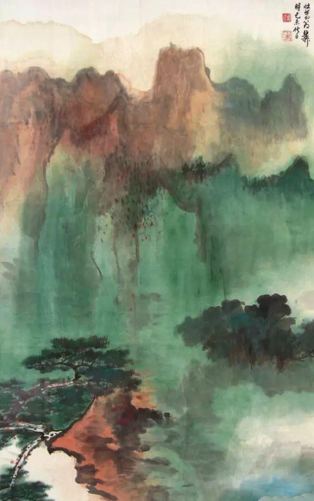 张大千、刘海粟、谢稚柳、宋文治的泼彩画 名人名家 第18张