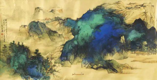 张大千、刘海粟、谢稚柳、宋文治的泼彩画 名人名家 第1张