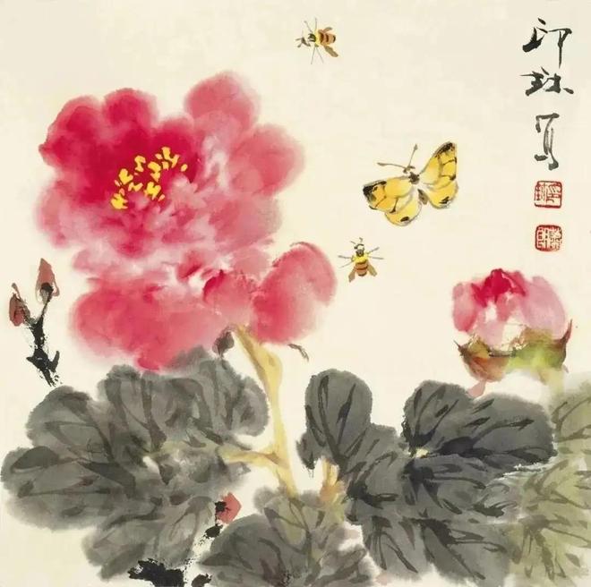 萧朗写意富贵牡丹，清新明快！ 名人名家 第54张