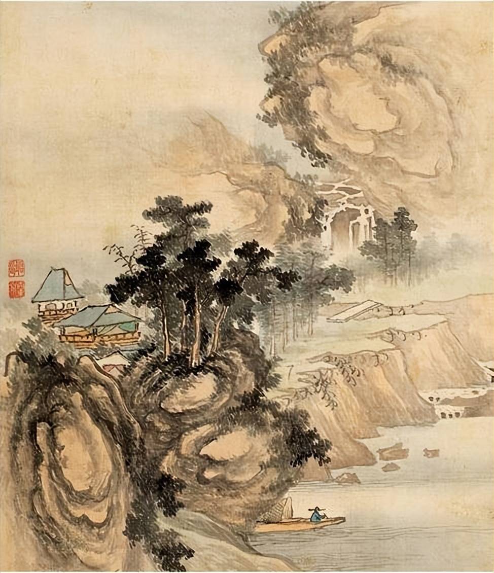 清代画家章堃《山水册》︱简约细腻，淡雅别致的画作 名人名家 第6张