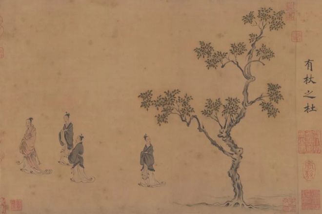 南宋马和之，将楷书笔力调和进兰叶描，变兰叶描为柳叶描 名人名家 第4张