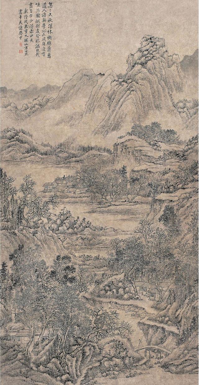 笔情茂密、气势跌宕︱清代方士庶山水画作品 名人名家 第1张