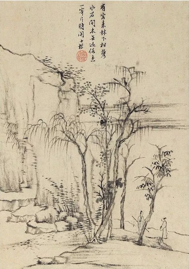 查士标画山水，用笔疏简，意境清旷 名人名家 第4张