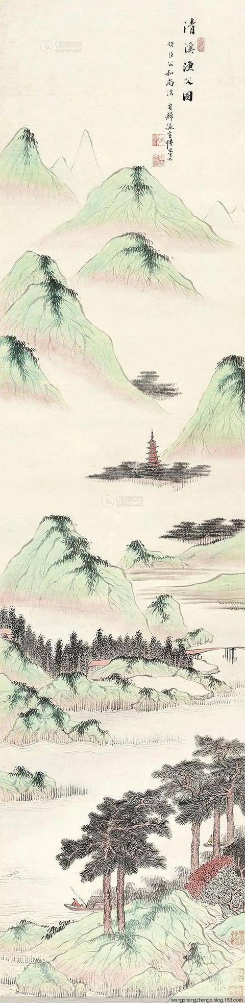 清代张崟山水画作品 名人名家 第9张