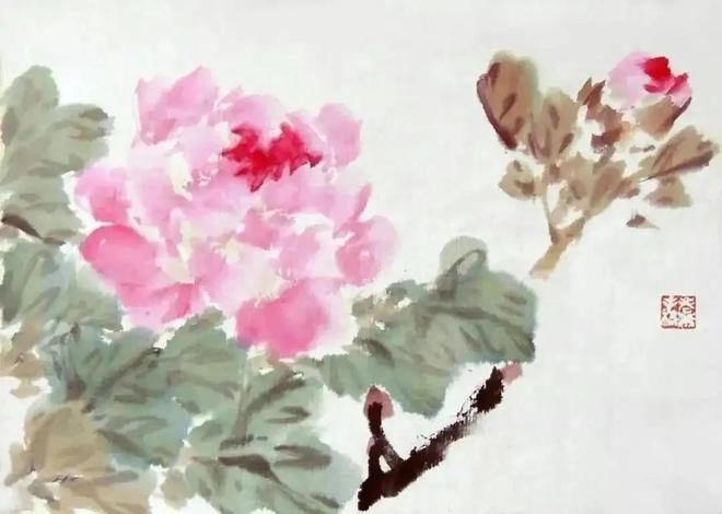 萧朗写意富贵牡丹，清新明快！ 名人名家 第10张