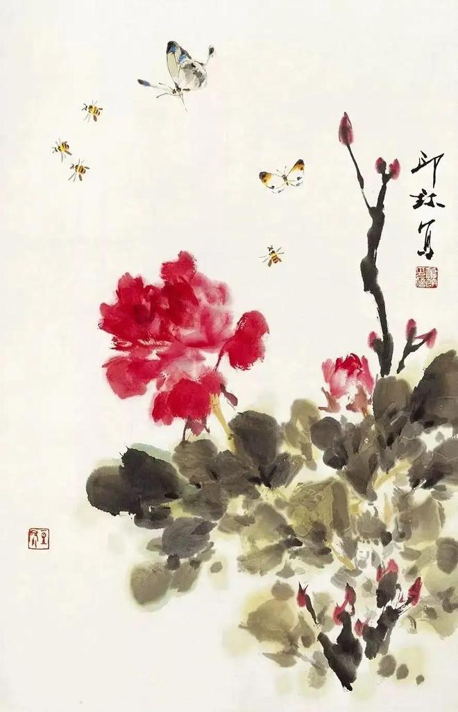 萧朗写意富贵牡丹，清新明快！ 名人名家 第12张