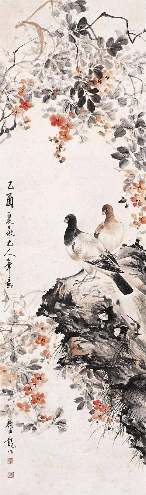 颜伯龙花鸟画艺术：工写交融下的自然之美与情感共鸣 名人名家 第80张