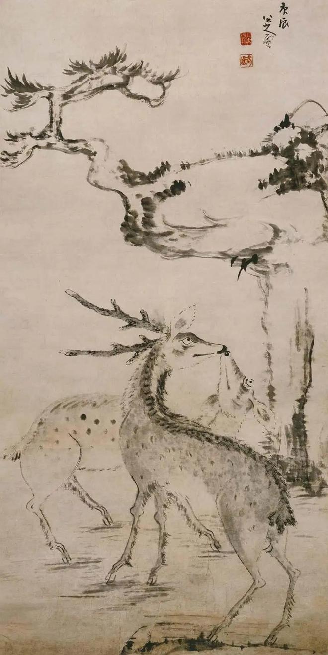 八大山人画鹿 名人名家 第11张