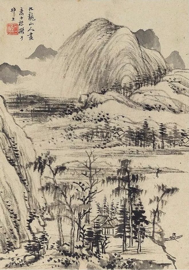 查士标画山水，用笔疏简，意境清旷 名人名家 第2张