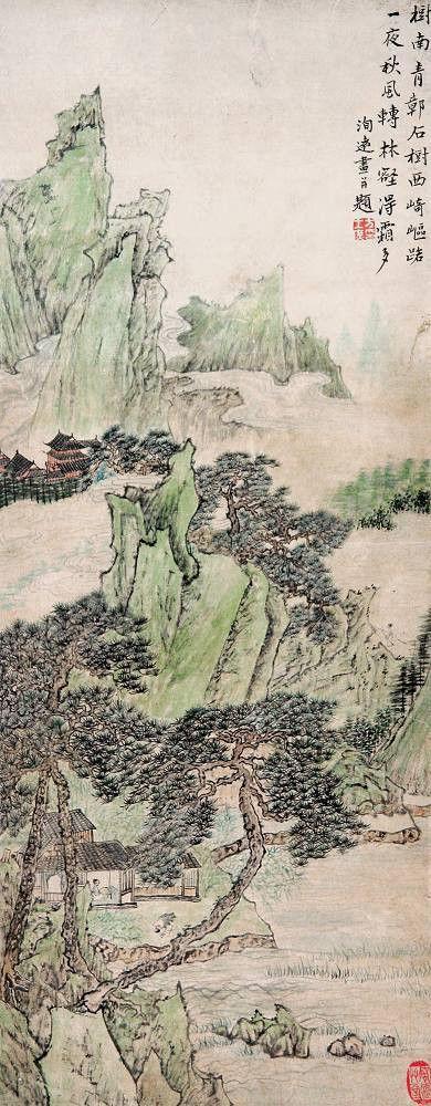 笔情茂密、气势跌宕︱清代方士庶山水画作品 名人名家 第2张