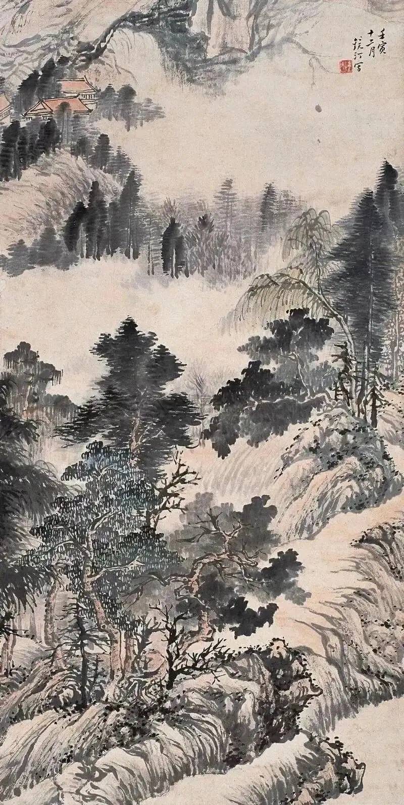 清新雅致,意境幽远的吴镜汀先生山水画作品 名人名家 第10张