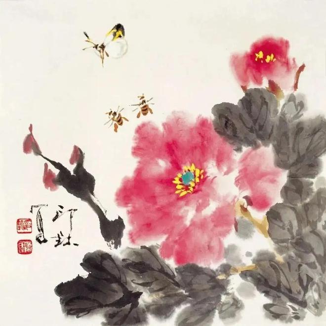 萧朗写意富贵牡丹，清新明快！ 名人名家 第5张