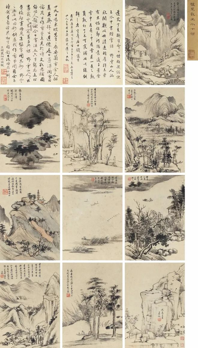 查士标画山水，用笔疏简，意境清旷 名人名家 第1张